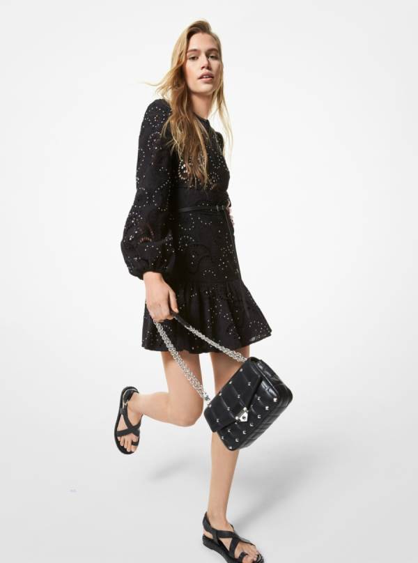 Damske Saty Michael Kors Paisley Eyelet Cotton Čierne - Oblecenie Michael Kors Obchod | VFLXZ-4706